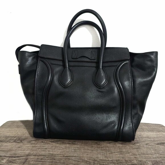 Celine Black Leather Luggage Mini Tote Handbag - Picture 8 of 11